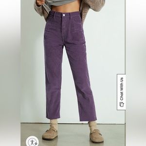 PacSun Purple Corduroy High Waisted Straight Leg Jeans